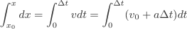 x-x_{0}=\overline{v}\Delta{t}